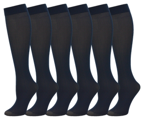 Queen Size Women's Sheer Trouser Socks - Navy Blue (6 Pack)