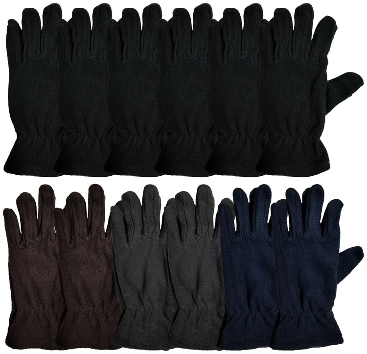Men's Fleece Gloves (12 Pairs)