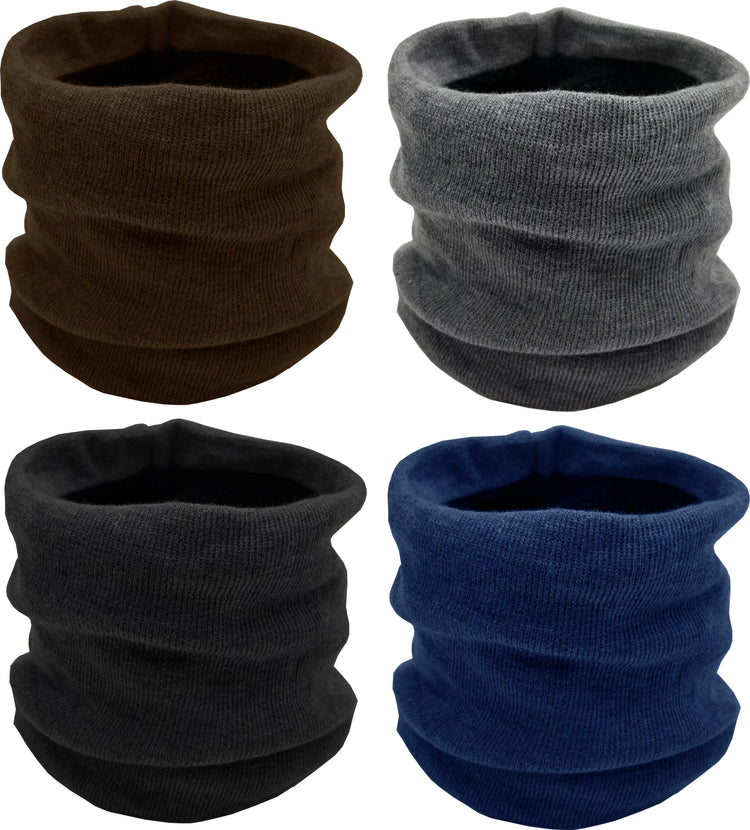Winter Neck Gaiter Warmers - Furry Interior (4 Pack)
