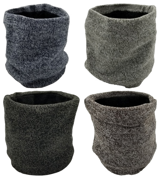 Winter Neck Gaiter Warmers - Marled Furry Interior (4 Pack)