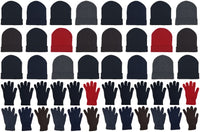 Assorted Beanies & Gloves - Combo Bundle (24 Beanies/24 Pairs Gloves)