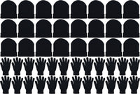Black Beanies & Gloves - Combo Bundle (24 Beanies/24 Pairs Gloves)