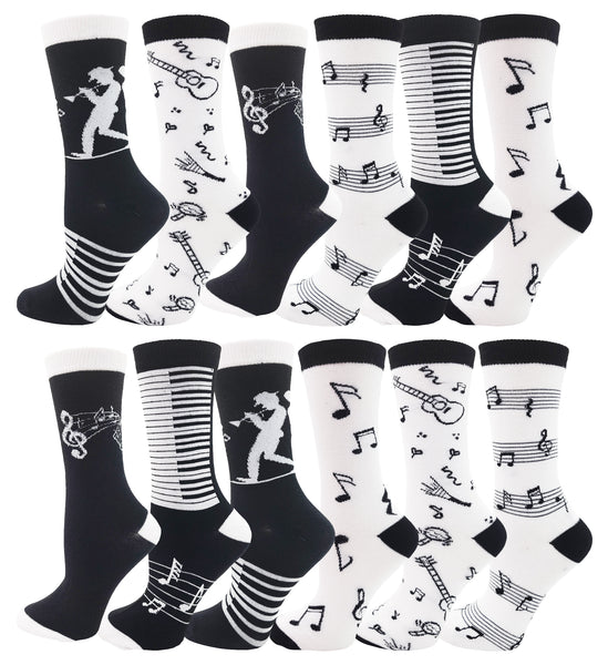 Women's Music Crew Socks (12 Pack)