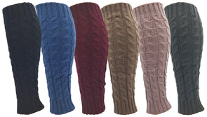Women's Leg Warmers - Assorted Cable Knit (6 Pack)