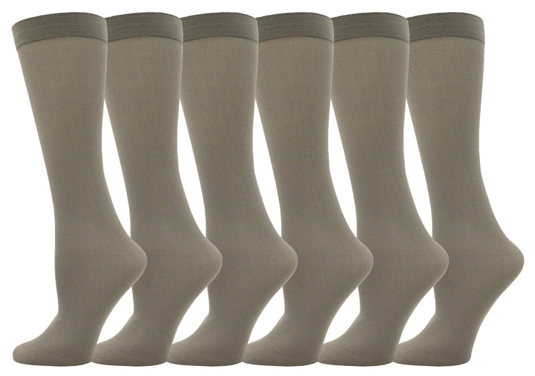 Women's Sheer Trouser Socks - Heather Gray (6 Pack)
