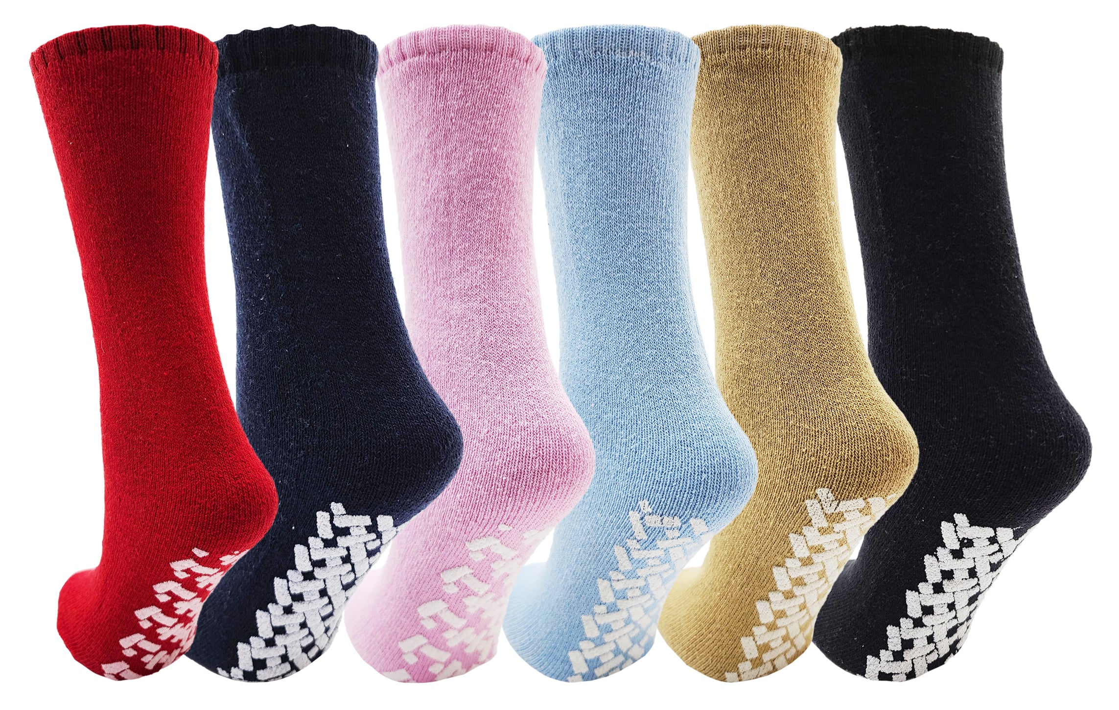 6 Pairs Non-Skid Slipper Socks, Black Gripper Soles for Home or Hospitals,  Wholesale Bulk Case Packs – cheapwinterdeal
