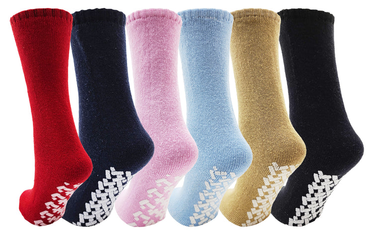 Anti-Skid Slipper Socks - Assorted (6 Pack)