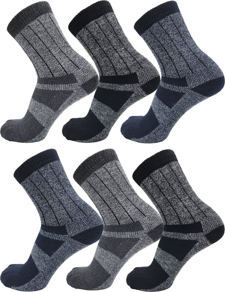 Men's Thermal Crew Socks - Assorted (6 Pack)