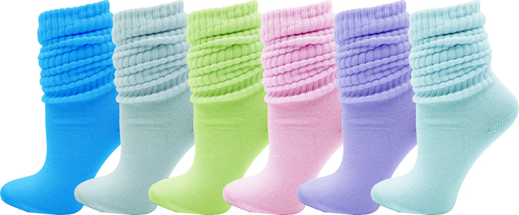 Extra Scrunch Slouch Socks - Assorted #2 (6 Pack)