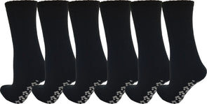 Anti-Skid Slipper Socks - Black (6 Pack)
