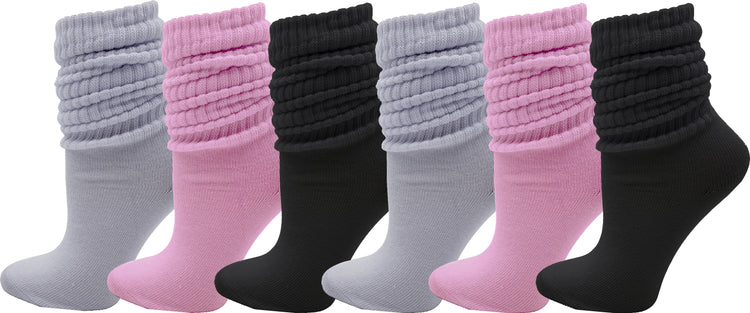 Extra Scrunch Slouch Socks - Assorted #3 (6 Pack)