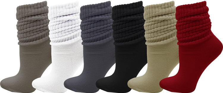 Extra Scrunch Slouch Socks - Assorted #5 (6 Pack)