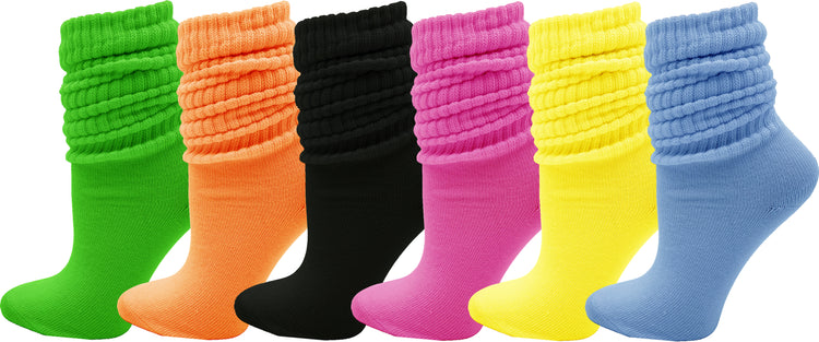 Extra Scrunch Slouch Socks - Assorted #1 (6 Pack)