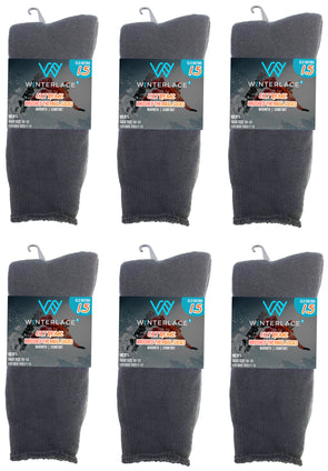 Men's Brushed Thermal Socks - Gray (6 Pack)