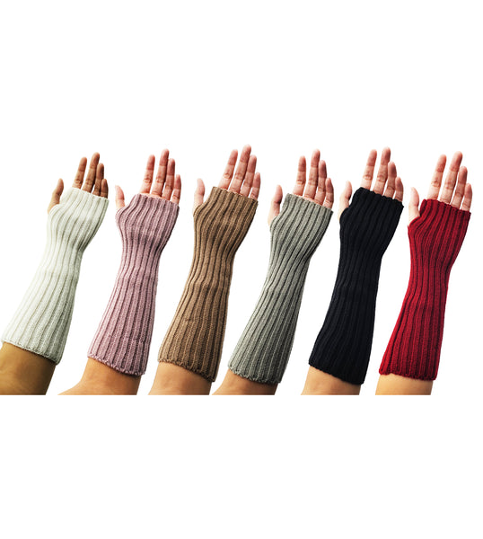 Women's Arm Warmers - Assorted Cable Knit (6 Pairs)