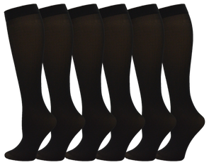 Queen Size Women's Sheer Trouser Socks - Black (6 Pack)
