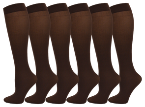 Women's Sheer Trouser Socks - Coffee (6 Pack)