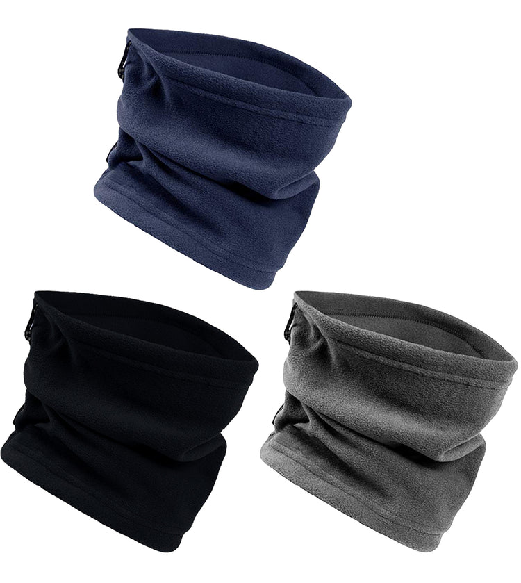 Fleece Lined Winter Neck Gaiter Warmers - Assorted (3 Pack)