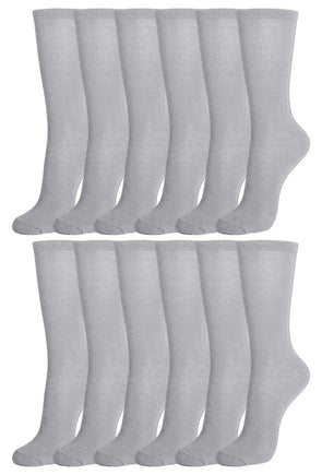 Women's Cotton Crew Socks - Gray (72 Pairs)