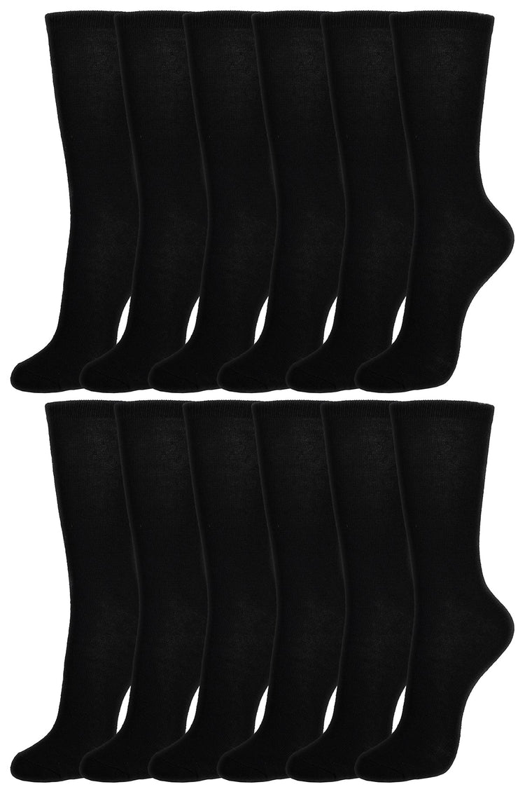 Men's Cotton Crew Socks - Black (72 Pairs)