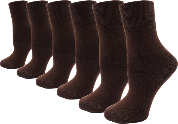 Women's Bamboo Dress Socks - Coffee (6 Pack)