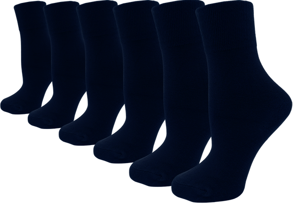 Women's Bamboo Dress Socks - Navy Blue (6 Pack)